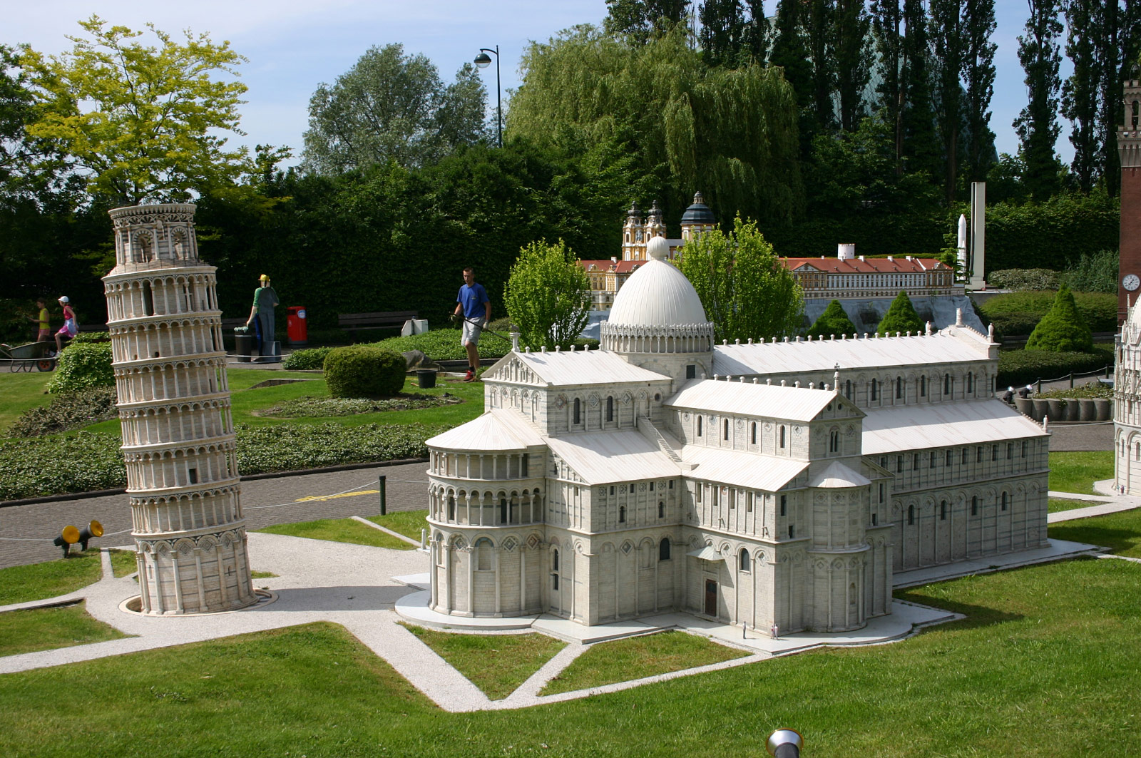 Piazza dei Miracoli (Leaning Tower, Duomo, Baptistry), Pisa, Italy (Mini-Europe park, Brussels)